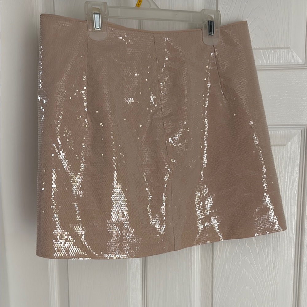 A New Day Cream Sequin A-Line Mini Skirt